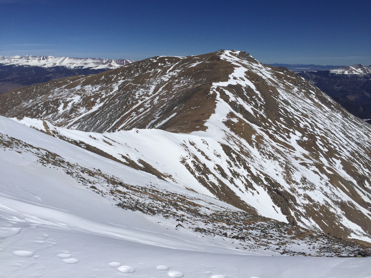 Looking over to Oxford, I was able to ski the windblown ridgeline to put together a line off the top.